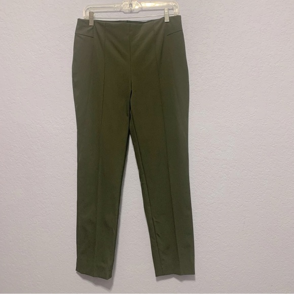 Escada Women’s Tuska High Rise Olive Green Side Zip Trousers Pants - Picture 1 of 7